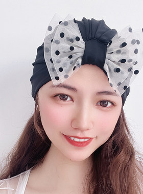 泳帽女长发网红蝴蝶结护耳勒头