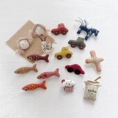 儿童卡通动物造型布艺小汽车鱼玩偶胸针可爱动物公仔书包配饰