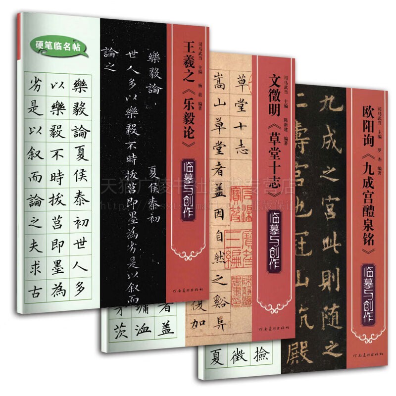 硬笔临名帖(共3册)王羲之《乐毅论》欧阳询《九成宫醴泉铭》文徵明《草堂十志》临摹与创作硬笔书法 硬笔书法字帖 河南美术出版