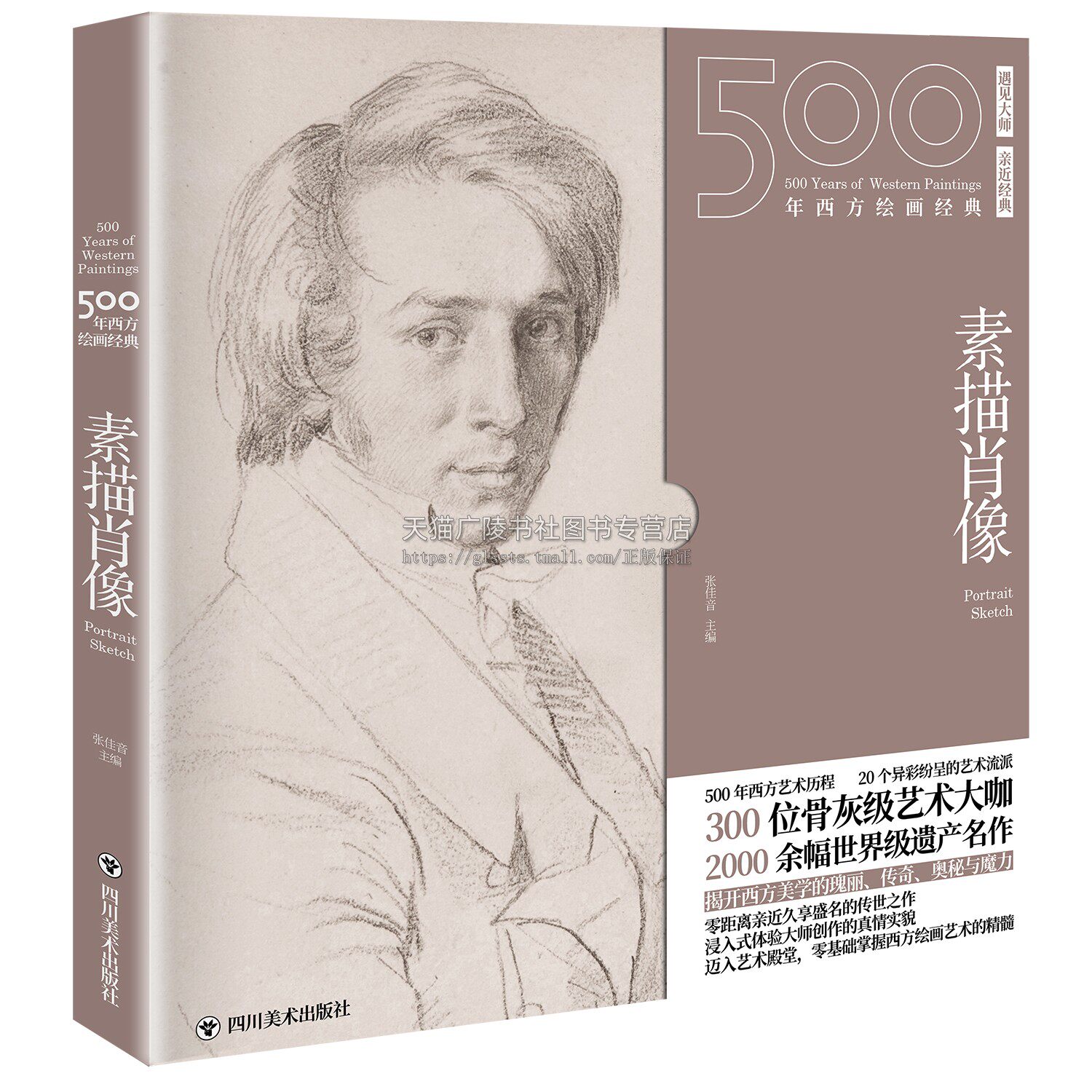 500年西方绘画经典 素描肖像头像 一套秒懂西方绘画艺术的纸上美术馆列宾大师素描素描人像素描临摹画册素描教程人物素描 四川美术