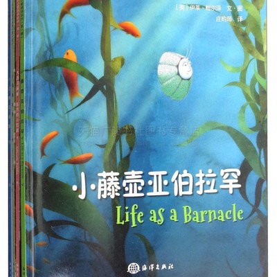 从小爱海洋系列（共4册）小企鹅艾伯塔 小海獭帕普 小藤壶亚伯拉罕 大西洋海雀 海洋获奖绘本 儿童绘本故事 海洋出版社