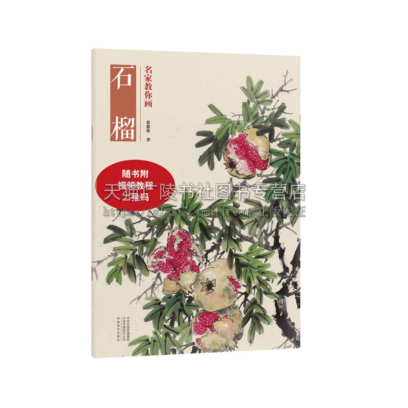 名家教你画 石榴  国画初学者技法普及类读本绘画爱好者教程临摹范本石榴果花叶干枝画法全新正版畅销 张毅敏 著 河南美术出版社