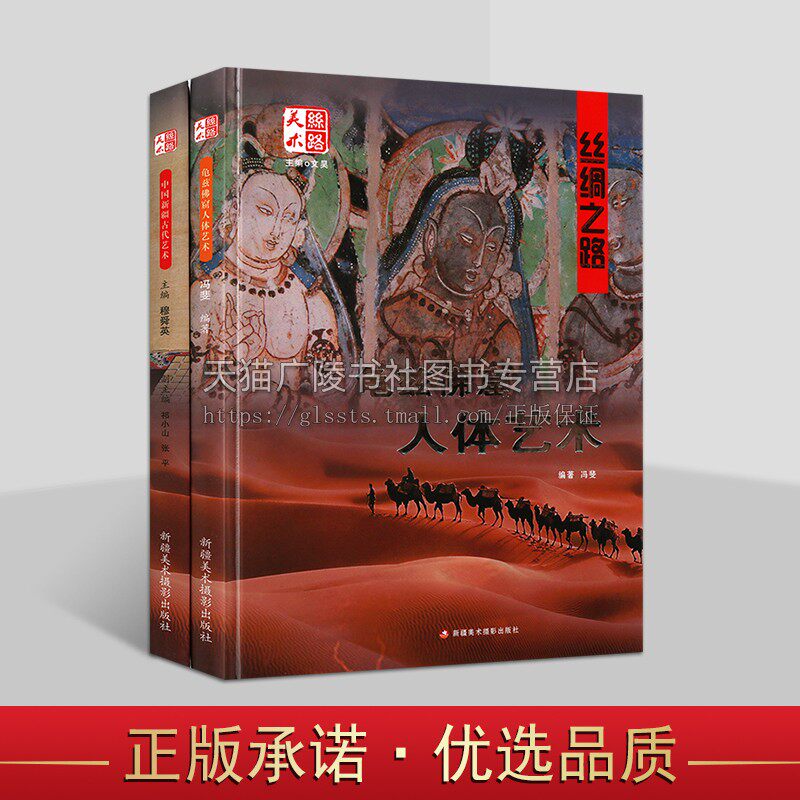 丝路美术系列(共两卷) 龟兹佛窟人体艺术 中国新疆古代艺术 龟兹佛窟研究 汉唐时期壁画赏析 新疆美术摄影