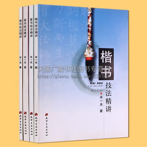 楷书 篆书 草书 隶书技法精讲 套装4册 辛一夫 著 毛笔书法技法教材教程基础指导书籍 书法技法磨练 天津古籍出版社