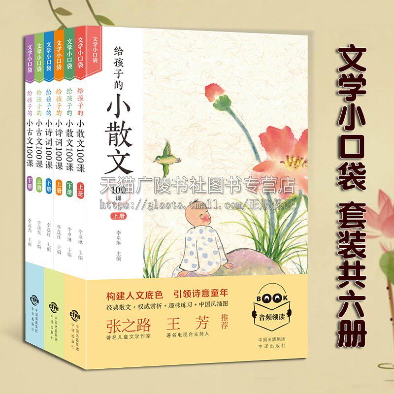 文学小口袋 给孩子的小散文+诗词+古文100课 共6册 6-12岁小学生启蒙阅读辅导经典中外散文少儿早教课外读物写作畅销书籍 中译出版
