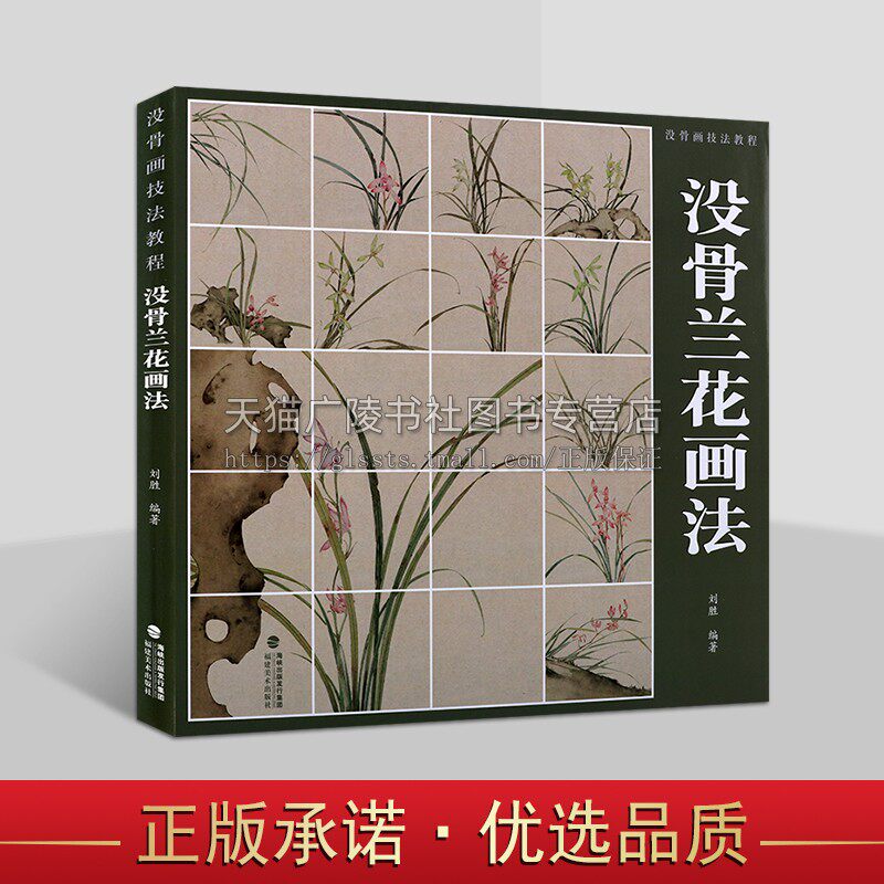 没骨兰花画法 没骨画技法教程 没骨花卉日课教程教学国画临摹画册作品集初学者入门零基础自学白描美术绘画教材书籍 福建美术