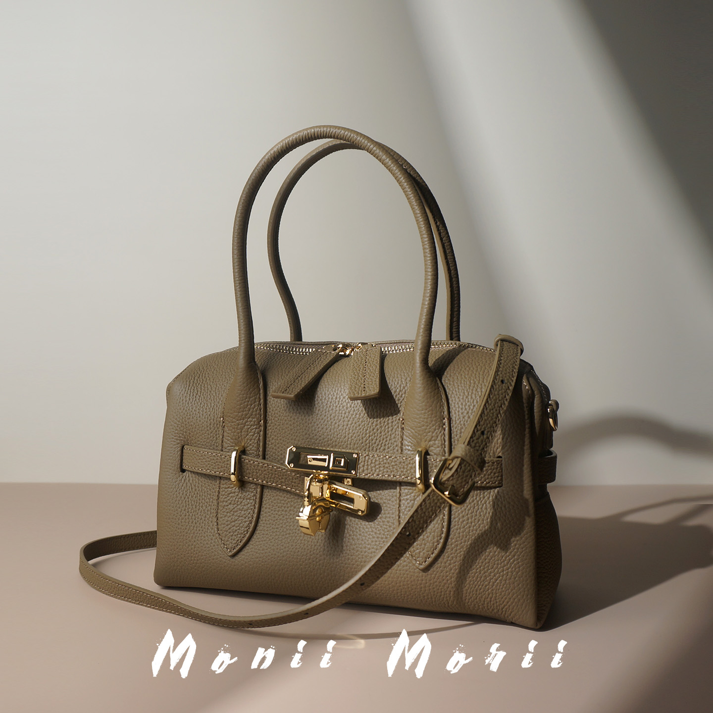 怪兽君小众真皮波士顿包