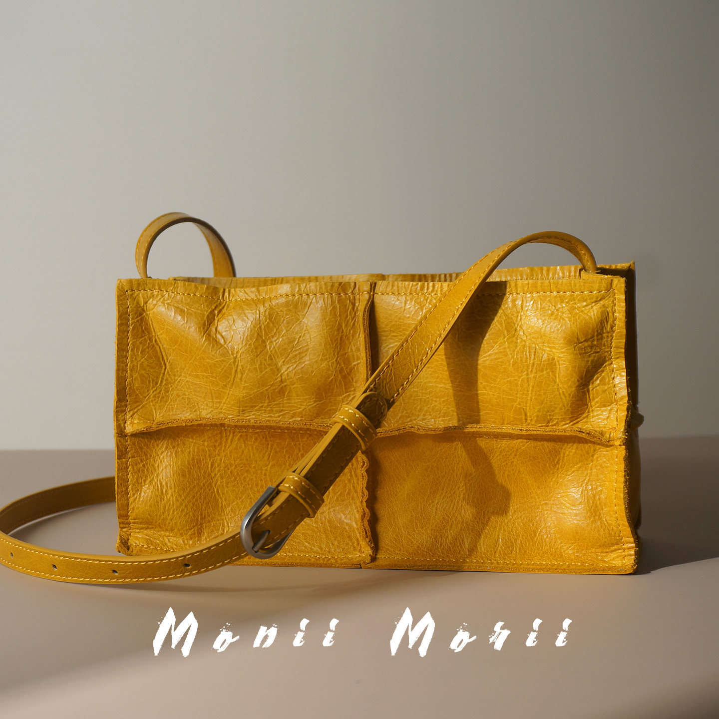 怪兽君法式小方包真皮斜挎包单肩包头层牛皮豆腐包复古小众女包包