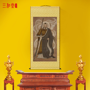 胡天霸画像胡七太爷卷轴挂画胡家教主东北出马客厅堂口供奉装饰画