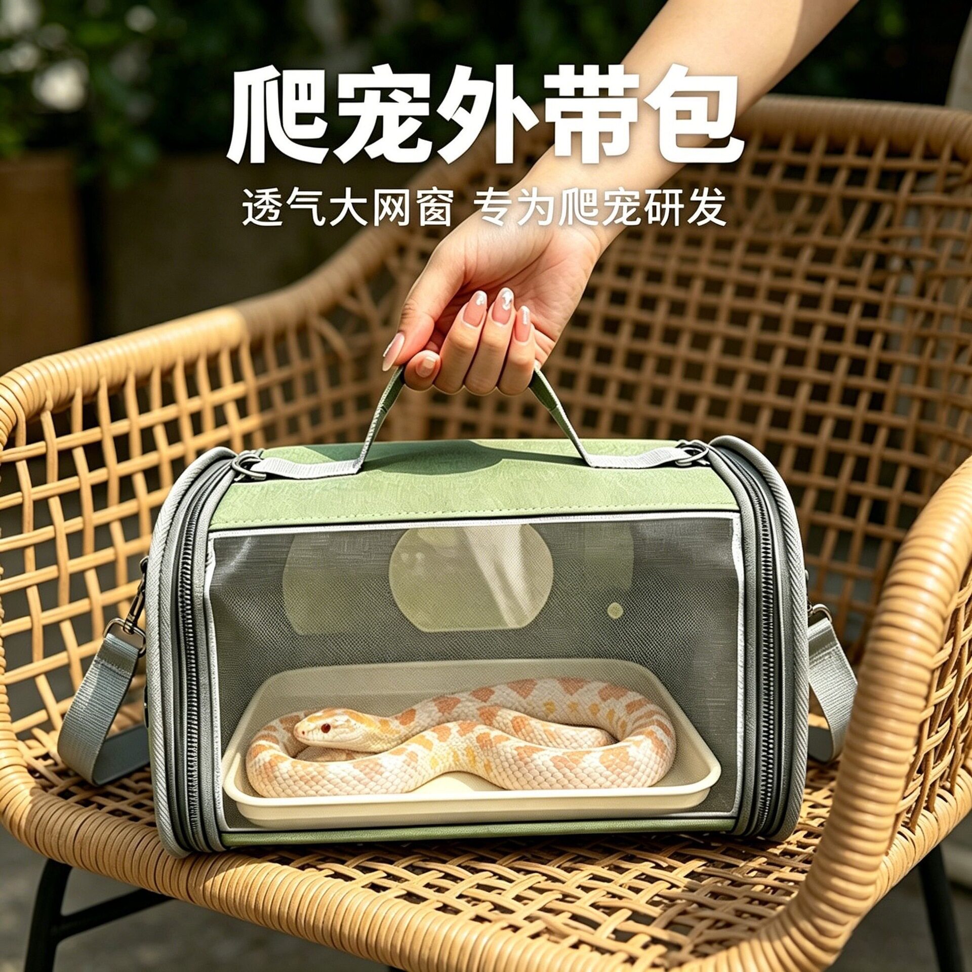 宠物蛇携带包爬宠外带外出透气盒陆龟守宫蜥蜴外出包跨境jc