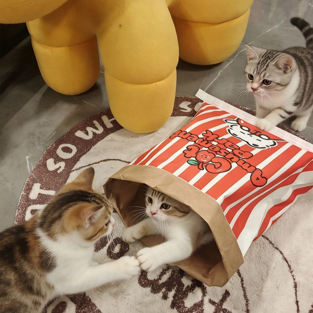 猫咪玩具解闷可爱宠物猫狗牛皮纸袋大号特猫窝袋减压逗猫逗狗