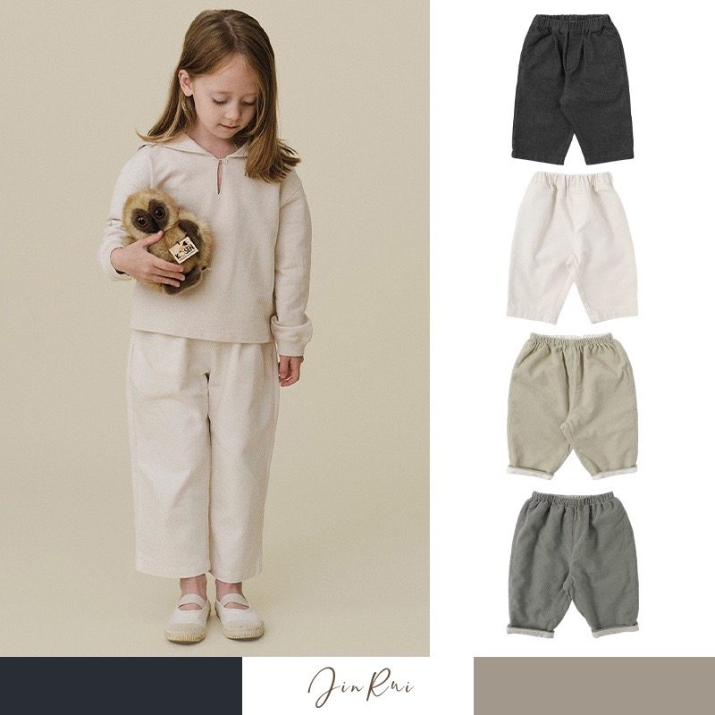 BENE秋冬2025新款男女童全棉灯芯绒纯色下装长裤牛仔裤休闲直筒裤