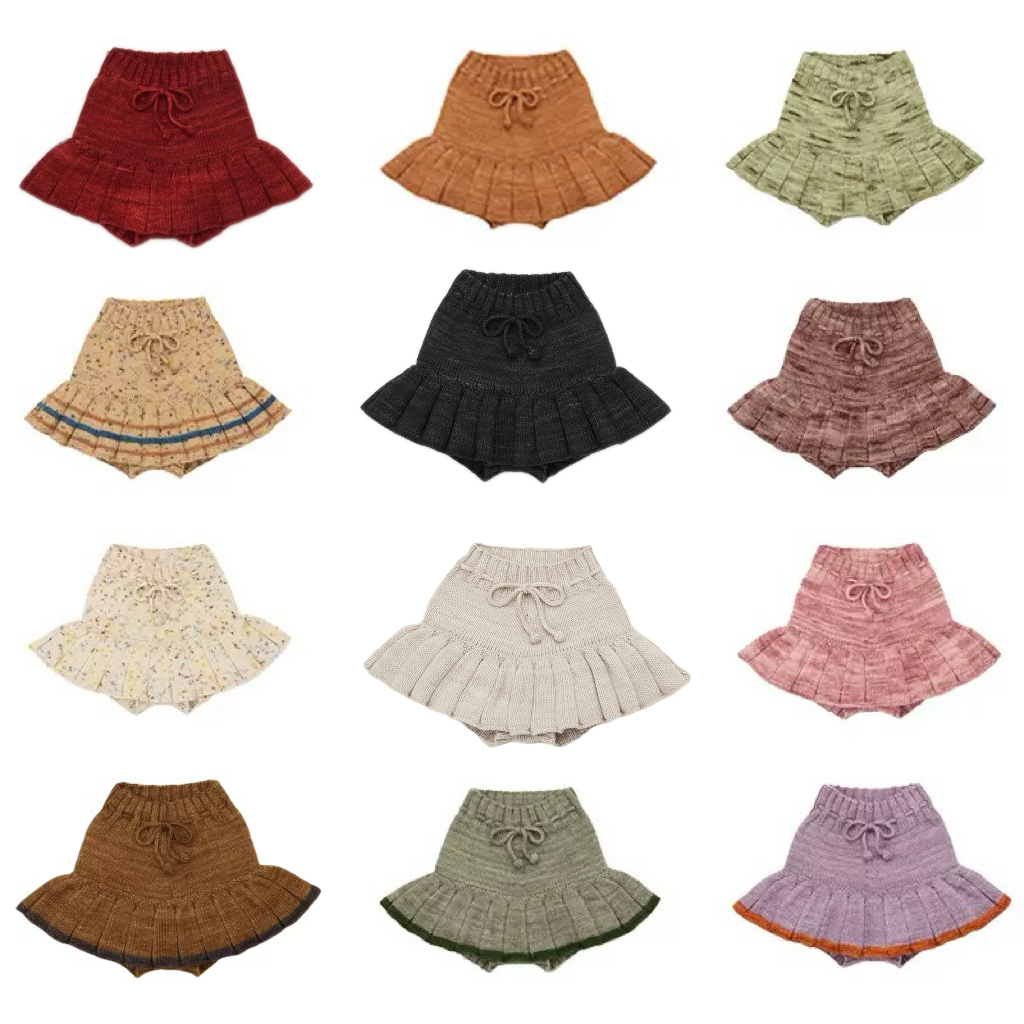 2025秋冬新款MP系列女童宝宝纯棉针织裙裤中小童可爱毛线手工短裙