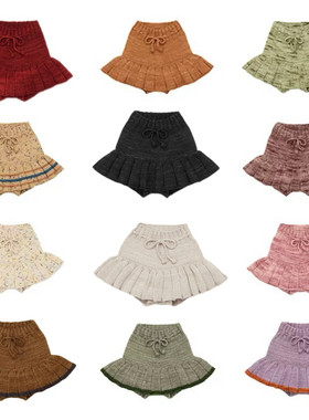 2025秋冬新款MP系列女童宝宝纯棉针织裙裤中小童可爱毛线手工短裙