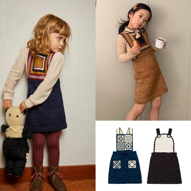 2025新款秋冬Mp女童韩版复古风针织背心裙毛衣裙连衣裙针织衫套装