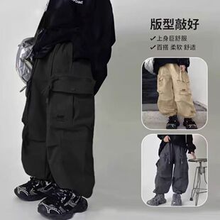 子男童工装 痞帅裤 裤 中大童长裤 儿童裤 宽松百搭休闲裤 子2026春秋款