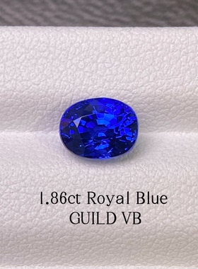 1.86ct天然皇家蓝蓝宝石裸石戒面 吉尔德VB评级