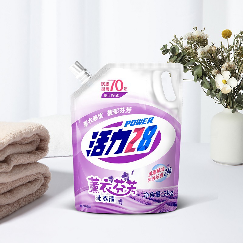活力28洗衣液薰衣草芬芳去渍留香袋装2kg