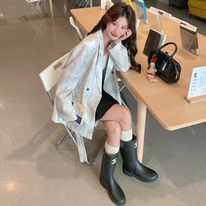 韩版高级感扎染西装外套女2025春秋季新款宽松显瘦设计感休闲上衣图片