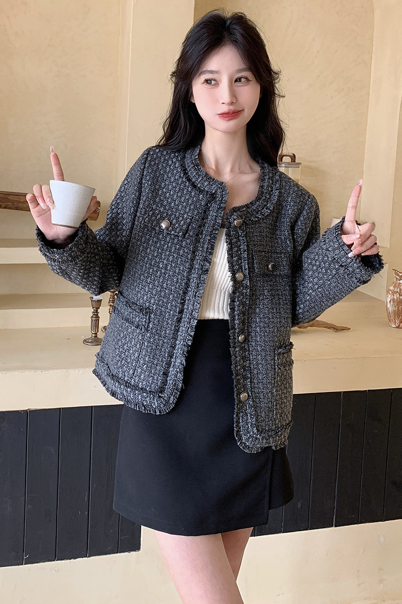 【】新款羊毛粗纺小香风外套2519p145k198,女装短外套,2B186