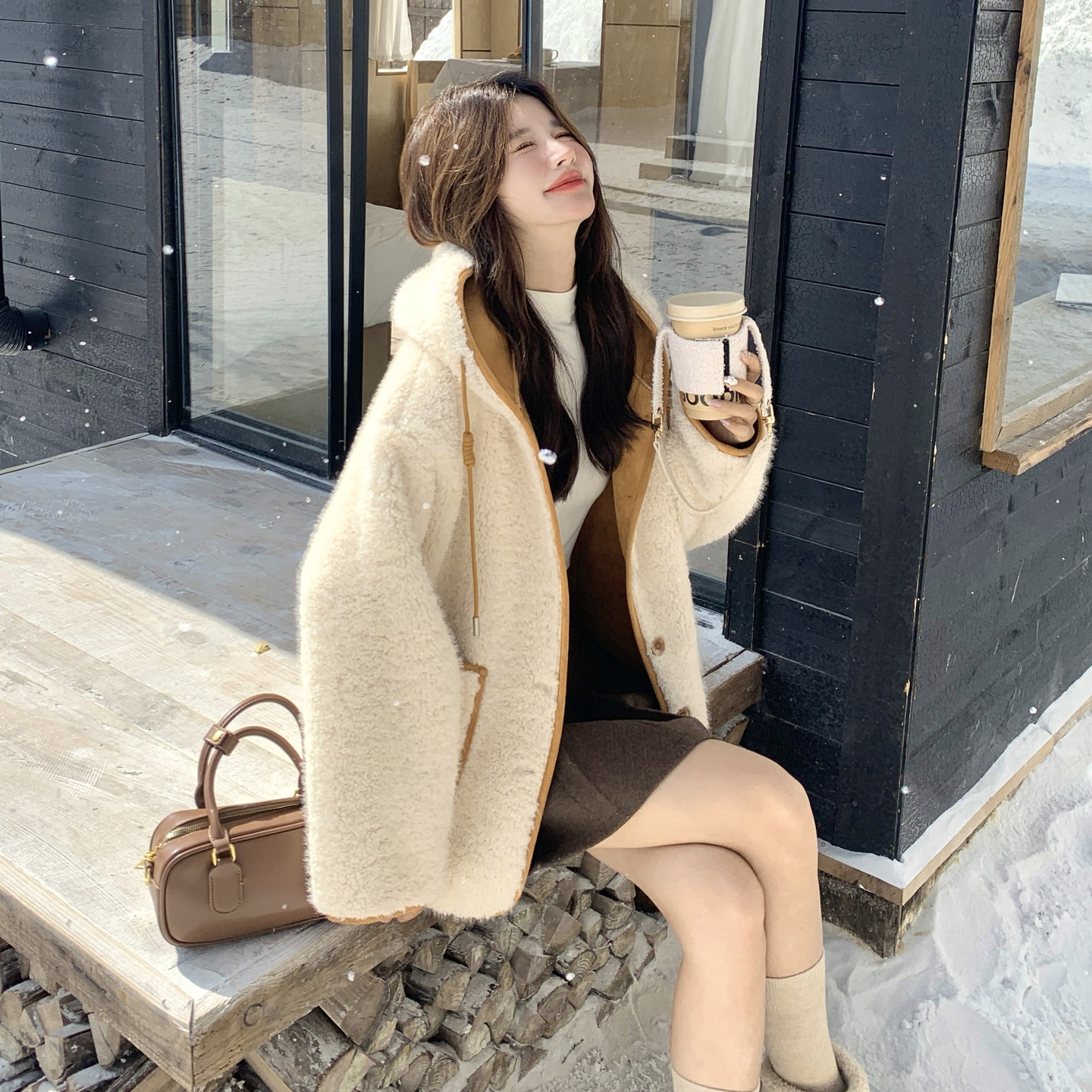 图秋冬新款连帽皮毛一体外套8171p195k318,女装棉衣/棉服,浙宝186