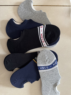 美特斯邦威男短口袜子夏舒适字母拼色六双隐形运动袜透气吸汗男袜