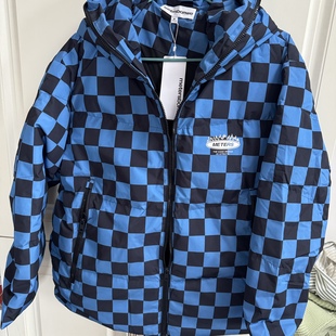 美特斯邦威男羽绒服冬季 连帽加厚保暖格子宽松鸭绒外套休闲羽绒衣