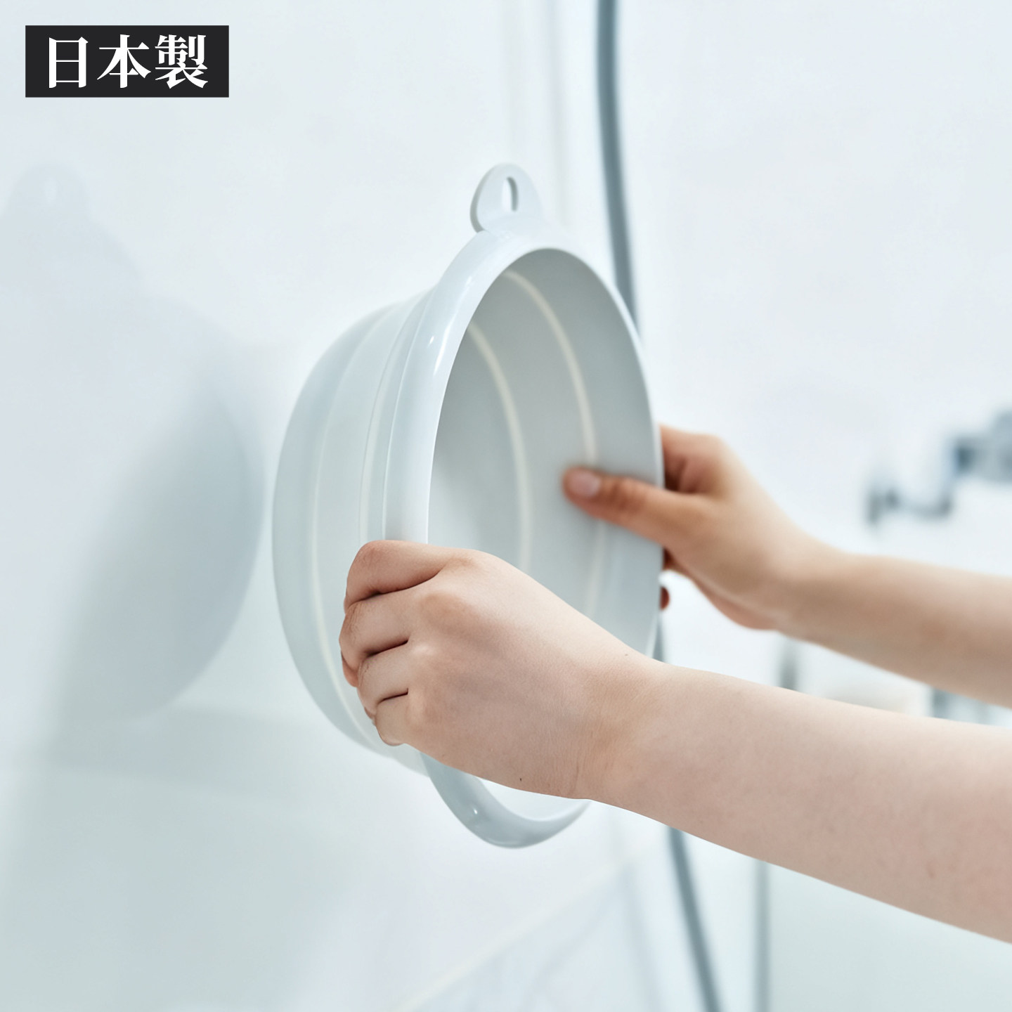 日本进口可折叠硅胶脸盆厨房洗菜小水盆洗衣盆宝宝面盆旅行便携盆