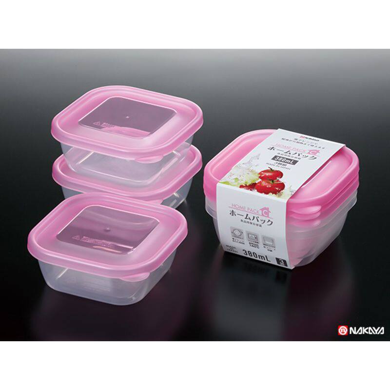日本进口NAKAYA保鲜盒 380Ml 3个装可微波可冷冻冷藏食品级盒子