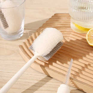 日本SP SAUCE三合一长柄杯刷洗杯子杯盖刷家用奶瓶海绵刷清洁神器