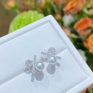 诸暨珍珠 5-6mm正圆天然淡水真珍珠赵露思同款百分号珍珠耳钉精致