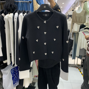 饰单排扣小香风轻奢名媛针织短外套女 设计感爱心装 DH2025春季 新款