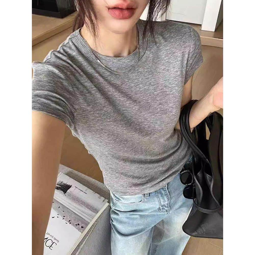 闰熙RUNXI！天丝羊毛！小飞袖！简约百搭夏装短袖T恤打底衫女9845图片