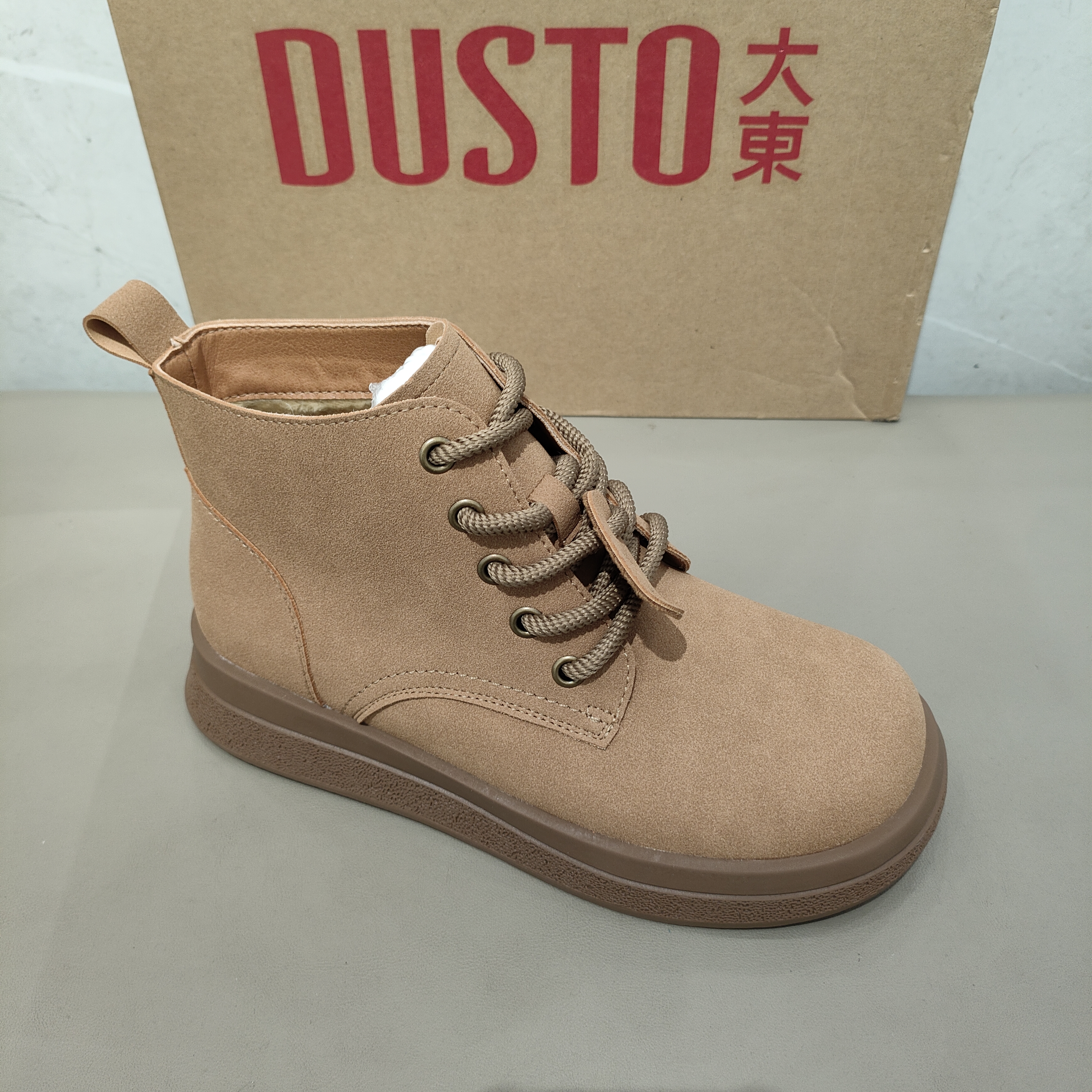 大东加绒马丁靴女2025冬季新款休闲日常潮流百搭皮面软底短靴0232