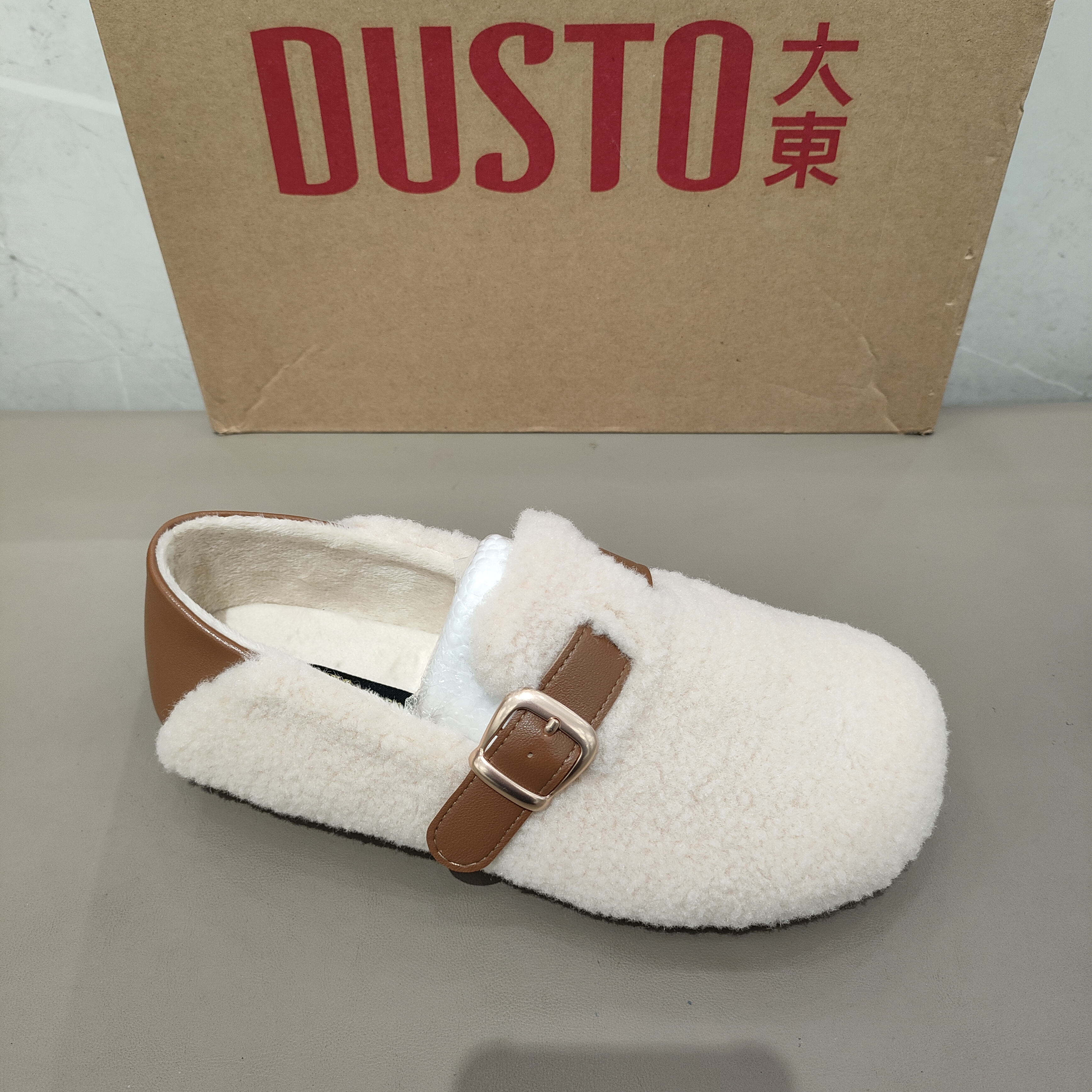 大东加绒勃肯鞋女鞋2025冬季新款日常潮流百搭软底毛毛鞋1123