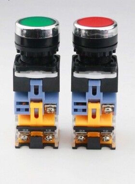 LA38-11D LA38-203/209B 平钮按钮开关 按钮 银点 红色 (带灯)