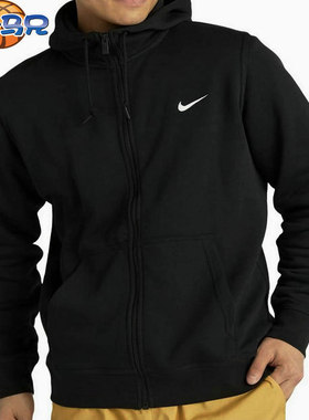 Nike/耐克男子经典刺绣加绒运动休闲拉链连帽外套623451-010 063