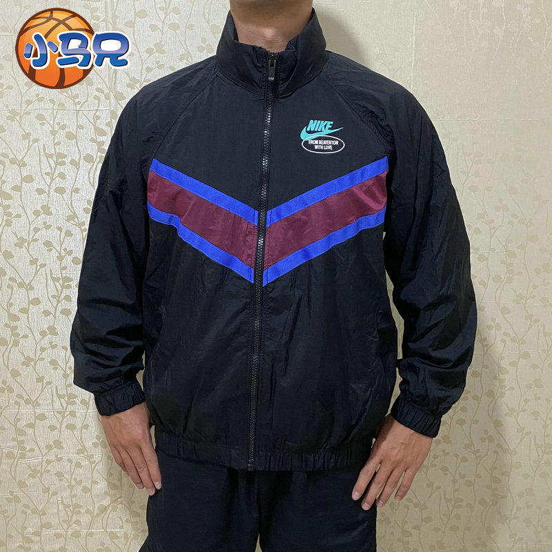 春秋款Nike耐克男女梭织休闲运动立领连帽透气夹克外套DM5021-010