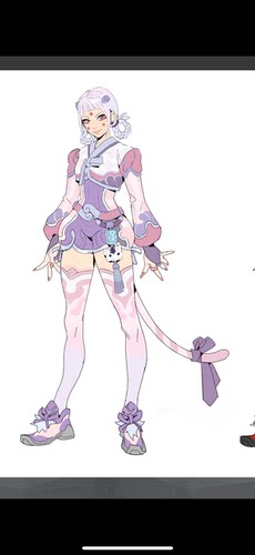 征集守望先锋白虎dva紫色神话皮cos服