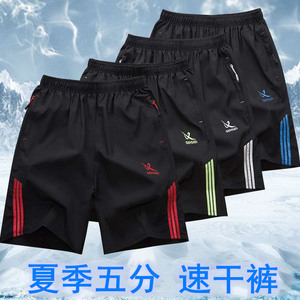夏季男士加肥加大五分裤休闲运动大裤衩宽松沙滩裤透气速干潮男图片