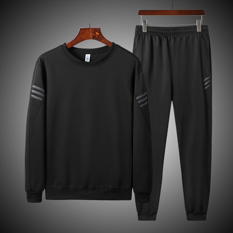 2020运动套装男秋冬季休闲爸爸装圆领加绒卫衣中老年运动服春秋,男装休闲套装,星座1712-1