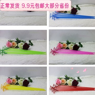 新料大号气球托杆专用铝膜气球杆子 棒子气球配件杆子+托头43cm