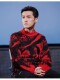 明星同款 撞色新年男100纯羊毛衫 加厚半高领羊绒针织打底毛衣红色