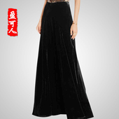 高腰显瘦宽松长裙A字半裙金丝绒长款 盈可人大码 新款 胖MM半身裙