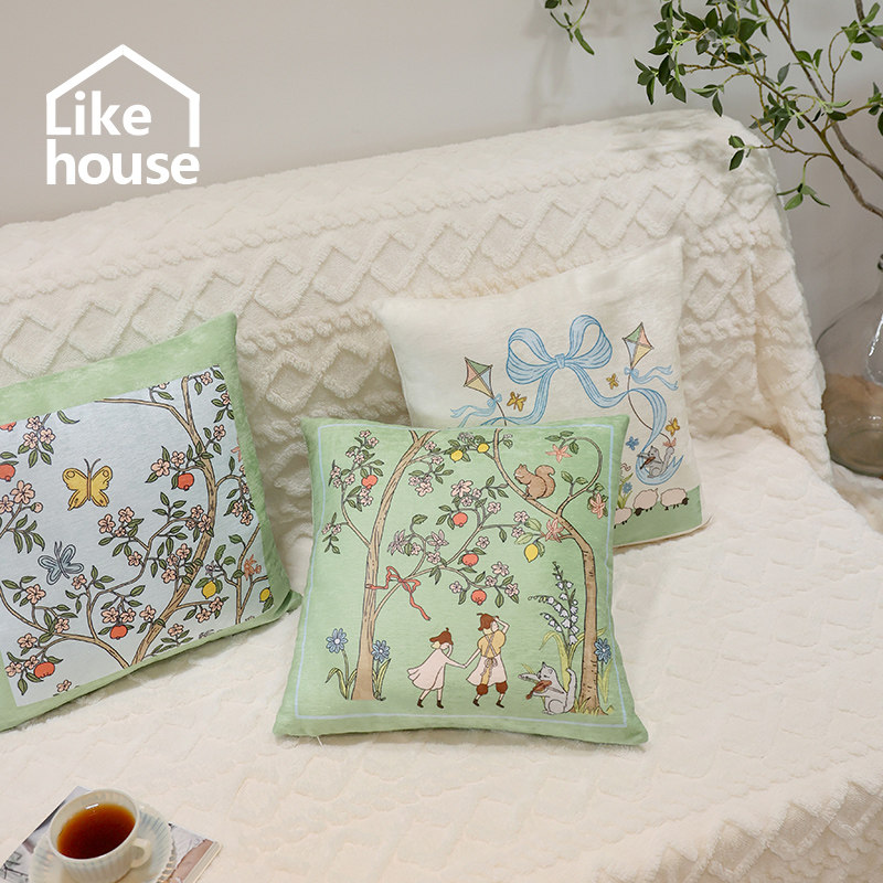 法式海蒂小清新雪尼尔靠垫抱枕套沙发柔软亲肤卧室床头腰枕大靠背,居家布艺,靠垫/抱枕,淘宝优惠券,粉丝福利购,淘宝优惠卷