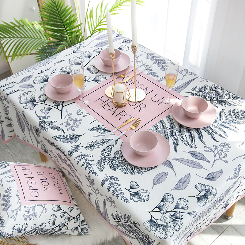 莫兰迪棉麻桌布防水防烫餐桌布艺