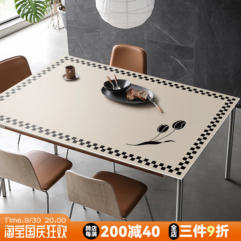 欧式郁金香皮革桌垫防水防油餐桌垫长方形茶几桌垫免洗书桌垫
