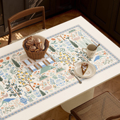 法式 卡蒙特中古田园农舍皮革餐桌垫桌面保护垫防水防油免洗桌台布