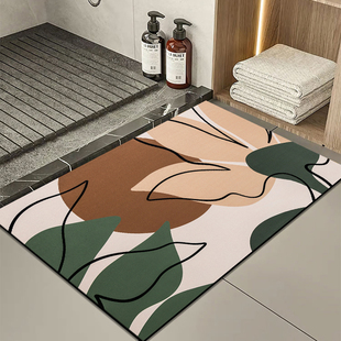 侘寂风吸水地垫浴室门口软硅藻泥门垫卫生间防滑脚垫卫浴入口垫子