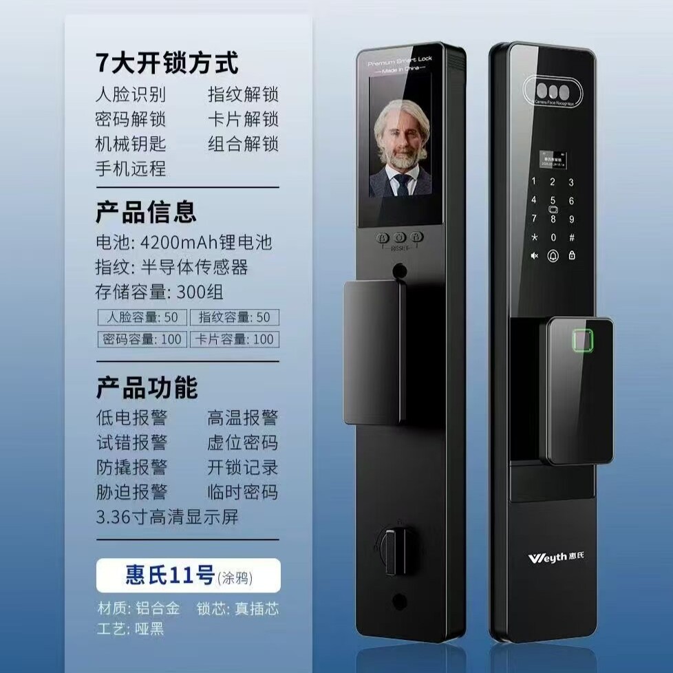 惠氏11指纹锁密码锁电子锁人脸防盗门远程开锁智能门锁上门安装